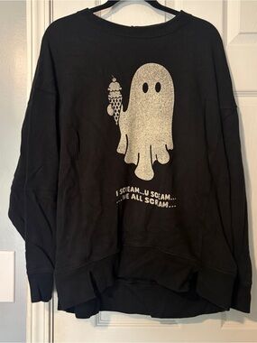 aerie Black Crewneck Sweatshirt